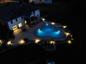 Outdoor Lighting House with Pool