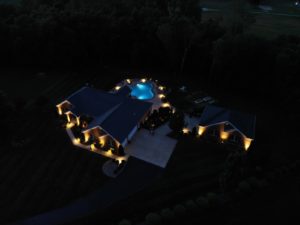 Outdoor Lighting House with Pool