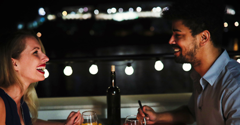 Outdoor dining with LED Lights